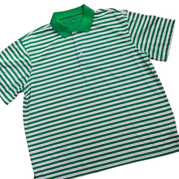 George Golf Polo Shirt Green Striped Size XL - Picture 3 of 4